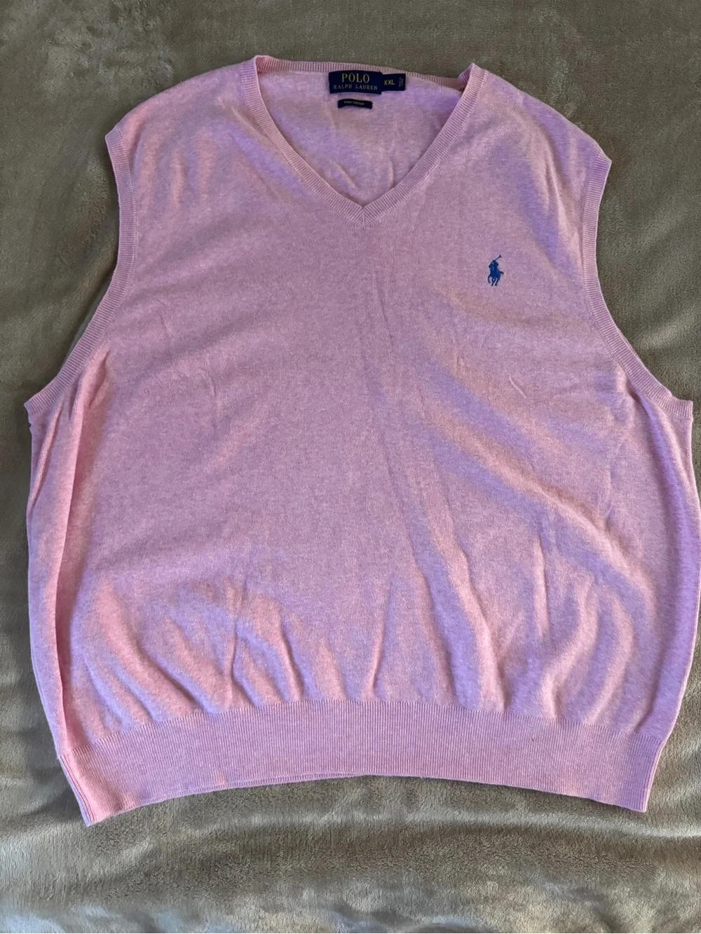 Polo Ralph Lauren Pink Pima Cotton Sweater Vest XXL Preppy Cottagecore Golf